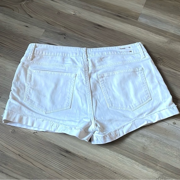 Paige Denim White Jean Shorts Womens 28 Raw Cuffed Hem Stretch Summer Casual - Picture 4 of 10